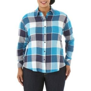 4x plaid farmer style button down shirt women’s